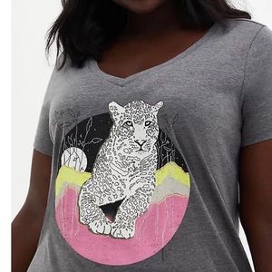 Torrid Classic Fit Leopard V-Neck Tee-